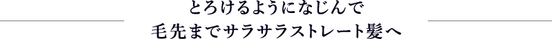 とろけるようになじんで毛先までサラサラストレート髪へ